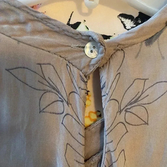 Silk Fully Lined A Line Dress with Muted Floral - Picture 8 of 9